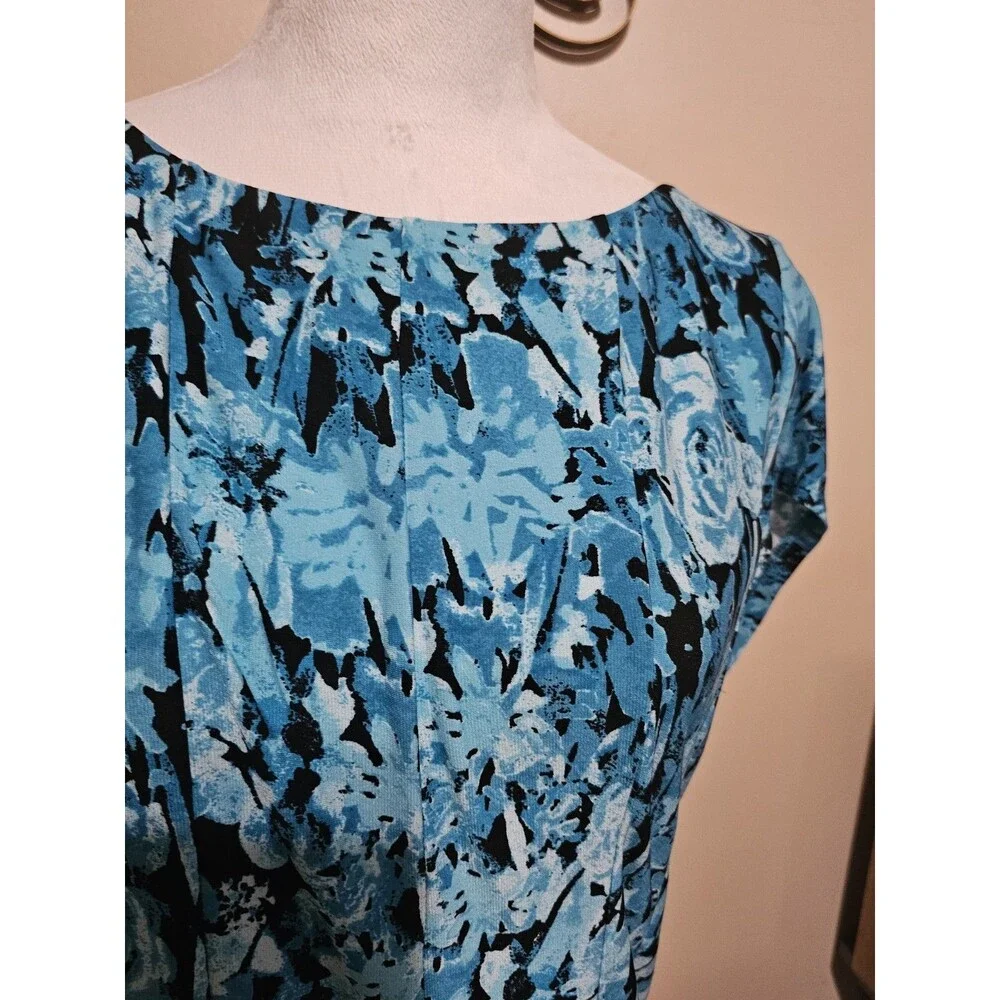 Julian Taylo Womens Midi Dress Floral  Multicolor Short Sleeve Knee-LengthSz 10